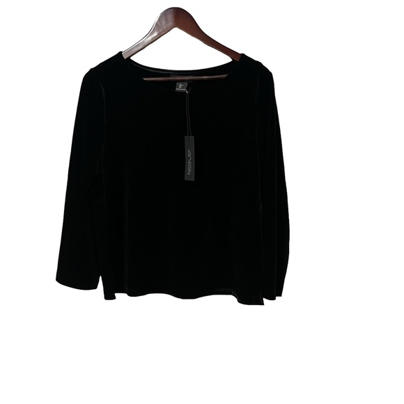 Rachel Zoe Tops - COPY - Rachel Zoe black faux velour long sleeve belt Excellent top size large